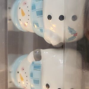 Essentials Snowman Salt and Pepper Shakers - White and Blue